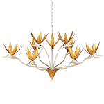 Люстра с плафонами в виде цветов Golden Bird of Paradise варинант исполнения - 3 | Loft Concept в Казани