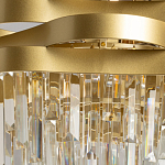 Люстра цвета матового золота с металлическими лентами и длинными прозрачными подвесками Gilded Waves варинант исполнения - 4 | Loft Concept в Казани