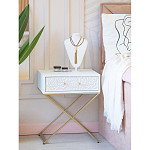 Приставной столик с выдвижным ящиком  White Table Carved Pattern варинант исполнения - 8 | Loft Concept в Казани