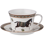 Чайный сервиз из фарфора с изображением лошадей на 6 персон 15 предметов Porcelain Horse Set  варинант исполнения - 1 | Loft Concept в Казани