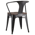 Черный глянцевый стул с сиденьем из натурального дерева TOLIX варинант исполнения - 5 | Loft Concept в Казани