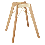 Стол обеденный с серой овальной столешницей из керамики на четырех деревянных ножках Gray Ceramics варинант исполнения - 7 | Loft Concept в Казани