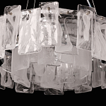 Люстра круглая с подвесными прямоугольными пластинами из стекла Glacier Panels варинант исполнения - 7 | Loft Concept в Казани