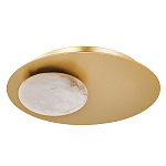 Бра с овальным основанием золотого цвета  и плафоном из алебастра Shaw Lighting варинант исполнения - 1 | Loft Concept в Казани