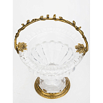 Чаша из прозрачного стекла на ножке с бронзовой ручкой в виде ветки Eden Garden варинант исполнения - 3 | Loft Concept в Казани