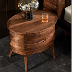 Прикроватный столик из дерева с 2-мя ящиками Moon Walnut Furniture варинант исполнения - 3 | Loft Concept в Казани