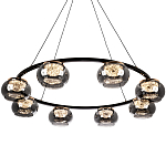 Люстра с круглыми плафонами из дымчато-серого стекла IONA Grey Glass Chandelier 8 варинант исполнения - 1 | Loft Concept в Казани