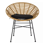 Стул круглый с ротанговым плетением Round Wicker Stool варинант исполнения - 2 | Loft Concept в Казани