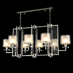 Люстра прямоугольной формы с 8-ю цилиндрическими плафонами из стекла Laurent варинант исполнения - 3 | Loft Concept в Казани