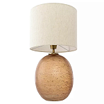 Настольная лампа с тканевым бежевым абажуром на овальном основании Beige Lampshade on Oval Base варинант исполнения - 2 | Loft Concept в Казани