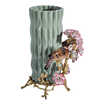 Ваза с птицами и цветами из фарфора с бронзовыми элементами Garden of Eden варинант исполнения - 4 | Loft Concept в Казани