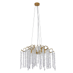 Люстра подвесная с изогнутыми золотистыми элементами и хрустальными подвесками FAIRYTREE Light варинант исполнения - 1 | Loft Concept в Казани