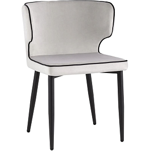 Стул Mateo Chair Молочный Велюр с Черным кантом