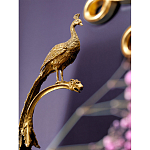 Чаша из прозрачного стекла на бронзовой подставке в виде павлина с рельефным хвостом Eden Garden варинант исполнения - 4 | Loft Concept в Казани