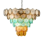 Люстра конусовидная с каскадом из разноцветных круглых подвесов Key Lustar варинант исполнения - 3 | Loft Concept в Казани