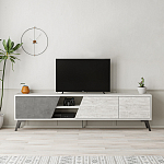 ТВ-тумба с 3-мя дверцами и полками Grey Albe TV Stand варинант исполнения - 4 | Loft Concept в Казани