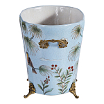 Кашпо из голубого фарфора с бронзовыми элементами Blue Garden варинант исполнения - 2 | Loft Concept в Казани