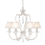 Люстра цвета никель с 6-ю лампами и стеклянными подвесками Elstead Lighting варинант исполнения - 3 | Loft Concept в Казани