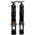 Комплект из 2-х деревянных статуэток Asmat Wooden Statuettes Black варинант исполнения - 1 | Loft Concept в Казани