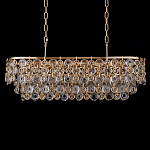 Люстра овальная каскадная с подвесками в форме колец Galaxy of Light варинант исполнения - 1 | Loft Concept в Казани