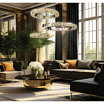 Люстра из 3-х колец с мозаичным хрустальным оформлением Sparks of Crystal варинант исполнения - 2 | Loft Concept в Казани