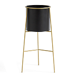 Кашпо из металла и латуни Elegance Elevated Planters черное варинант исполнения - 1 | Loft Concept в Казани