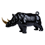 Статуэтка черный носорог с золотыми рогами Golden Horned Black Rhino варинант исполнения - 1 | Loft Concept в Казани