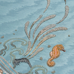 Обои с вышивкой ручной работы Amami Waves Moonbeam colourway on silk moire варинант исполнения - 3 | Loft Concept в Казани