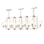 Люстра прямоугольной формы с 12-ю цилиндрическими плафонами из стекла Laurent варинант исполнения - 2 | Loft Concept в Казани