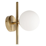 Бра с золотым основанием и белым плафоном в форме шара Bubble варинант исполнения - 1 | Loft Concept в Казани