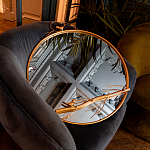 Зеркало настенное в раме золотого цвета с декором птица на ветке Mirror Portal варинант исполнения - 4 | Loft Concept в Казани