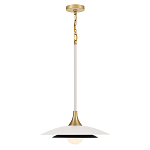 Подвесной светильник с плафоном в форме плоского купола и белой шарообразной лампой Eurofase варинант исполнения - 9 | Loft Concept в Казани