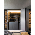 Кухонный гарнитур из дерева и камня с раздвижными дверцами OPERATING COLUMN 2.0 Dada Engenereed Kitchen варинант исполнения - 6 | Loft Concept в Казани