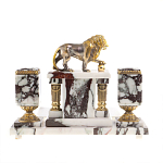 Настольный письменный набор из мрамора с декором в виде льва в подарочной упаковке Marble Accessory варинант исполнения - 4 | Loft Concept в Казани