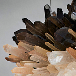 Люстра кргулая светодиодная из дымчатых и прозрачных необработанных кристаллов Raw Crystal варинант исполнения - 1 | Loft Concept в Казани