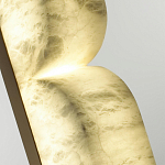 Бра с изогнутым плафоном из белого алебастра на прямоугольном основании Cryptocrystalline Stone варинант исполнения - 5 | Loft Concept в Казани