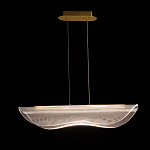 Люстра линейная с прозрачным волнообразным плафоном Wave Line варинант исполнения - 3 | Loft Concept в Казани