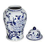 Ваза с крышкой и синим цветочным узором Blue & White Ornament  варинант исполнения - 2 | Loft Concept в Казани