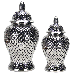 Ваза с крышкой Ceramic Silver Vase