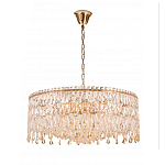 Люстра круглая с хрустальными подвесками на золотистом каркасе Roul Crystal Light варинант исполнения - 8 | Loft Concept в Казани