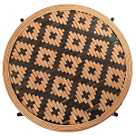 Круглый кофейный стол с плетеной столешницей и полкой Norberta Wicker Coffee Table варинант исполнения - 2 | Loft Concept в Казани