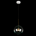 Подвесной светильник с прозрачным бирюзовым стеклянными плафоном и золотыми деталями Диаметр 30 Giopato & Coombes варинант исполнения - 2 | Loft Concept в Казани