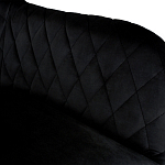 Барный стул со спинкой и подлокотниками на 4-х металлических ножках Douglas Rhombus Черный Велюр варинант исполнения - 3 | Loft Concept в Казани