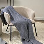 Плед из шерсти мериноса темно-синего цвета 130×180 см Indigo Waves варинант исполнения - 7 | Loft Concept в Казани