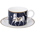 Чайный набор из фарфора с изображением лошадей на 6 персон 12 предметов Porcelain Horse Set варинант исполнения - 1 | Loft Concept в Казани