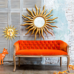 Зеркало-солнце круглое с золотыми с лучами Rays of Peace варинант исполнения - 2 | Loft Concept в Казани