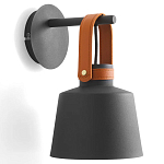 Черное матовое бра с декором под кожу Chestery варинант исполнения - 1 | Loft Concept в Казани