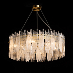 Люстра круглая с прозрачными стержнями разной длины Textured Glass Chandelier варинант исполнения - 3 | Loft Concept в Казани