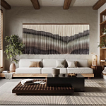Пейзаж из нитей Макраме Wall decor Black and White Landscape варинант исполнения - 1 | Loft Concept в Казани