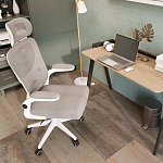 Кресло для компьютерного стола Easement Grey&White варинант исполнения - 9 | Loft Concept в Казани